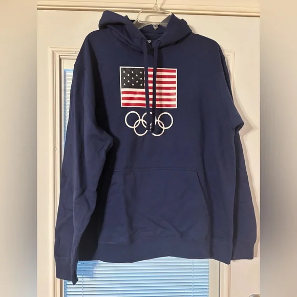 Fanatics Blue Hoodie with Flag and Olympic Rings - Picture 8 of 8